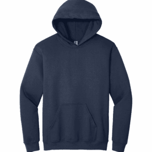 Plain navy hoodie with kangaroo pocket
