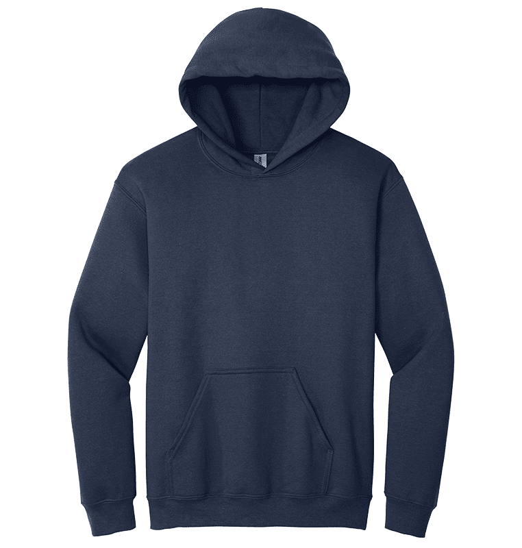 Plain navy hoodie with kangaroo pocket