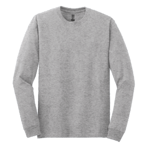 Heather gray long-sleeve crewneck shirt