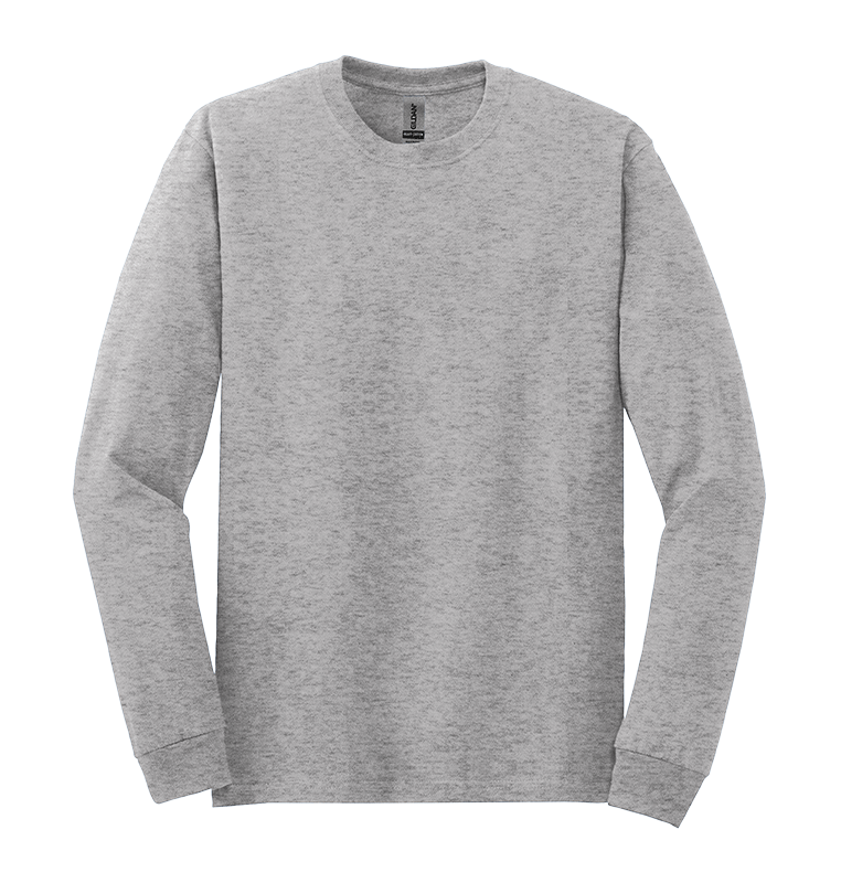 Heather gray long-sleeve crewneck shirt