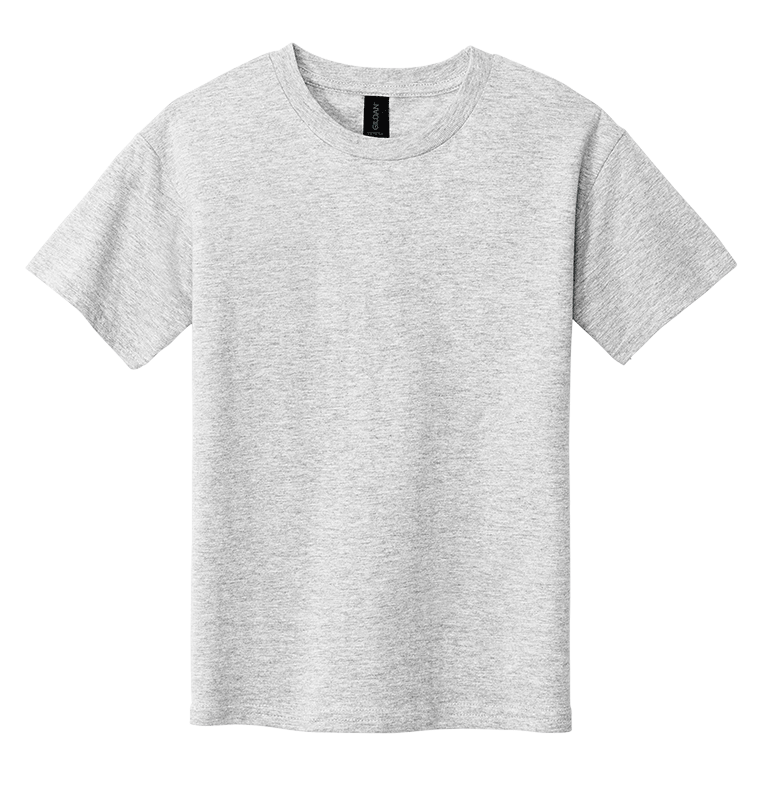 Light gray crewneck T-shirt on black background