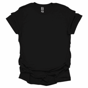 Plain black T-shirt front view
