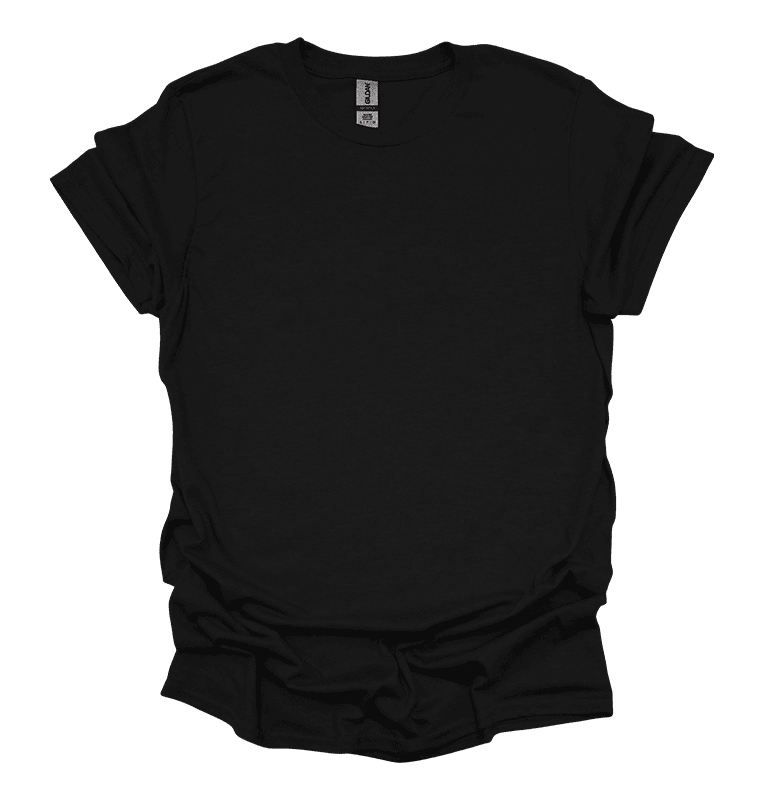 Plain black T-shirt front view